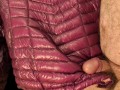 Cum on Girlfriend's Shiny Pink G.W. Down Jacket