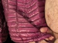 Cum on Girlfriend's Shiny Pink G.W. Down Jacket
