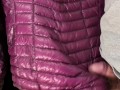 Cum on Girlfriend's Shiny Pink G.W. Down Jacket