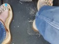 Big feet driving fast spending with Sandals under my mean sexy feet