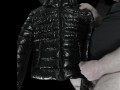 Big Cumshot on my Girlfriend's Luxurious Black 'R' Super soft Shiny Down Jacket !!