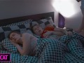 S3E6: Step mom Shares bed with new Wife and Step daughter while Step son fuck them till cum inside