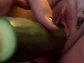Extreme squirting and dirty talk❤️ Amelia taking huge cucumber in tight pussy
