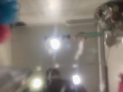 A man pisses on your face in the bathroom