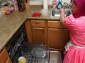 Trans Rubber Sissy Maid Doing Dishes