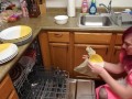Trans Rubber Sissy Maid Doing Dishes