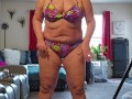 Curvy BBW Milf in bikini shaking it