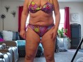 Curvy BBW Milf in bikini shaking it