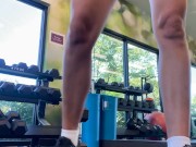 Flashing my Pussy & Tits in a Public Gym While Working Out | Steph in Space