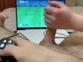 He tries to play FIFA while she plays with his COCK!!! (Man City vs Liverpool)