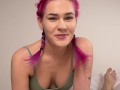 Busty tranny got blowjob and got fucked by beautiful sexy woman