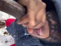 Sloppy bitch deepthroating in the snow anytime anywhere (cumshot ending)follow her onlyfans for more