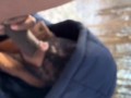 Sloppy bitch deepthroating in the snow anytime anywhere (cumshot ending)follow her onlyfans for more