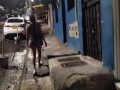 My stepsister seduces me with her ass on the street and asks me to go to her house to get fucked