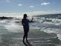 shameless girl pissing on public beach compilation