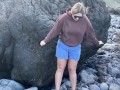 shameless girl pissing on public beach compilation