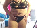 Curvy BBW stripping and 💦💦