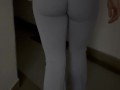 Walking behind Big Ass Blonde with High heels
