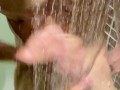 Quick Shower after workout at the Gym making sure my dick is clean.