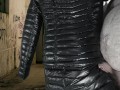 Cuming on Girlfriend's Shiny Black G.W. Down Jacket