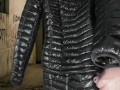 Cuming on Girlfriend's Shiny Black G.W. Down Jacket