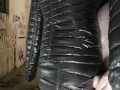 Cuming on Girlfriend's Shiny Black G.W. Down Jacket