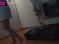 Step son can't rest at couch, so watch on step mom masturbation and fuck her later in share bed
