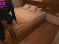 Step son can't rest at couch, so watch on step mom masturbation and fuck her later in share bed