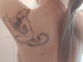 Showing off hot hairy body tease and shower