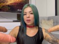 Latina cachonda hace un ganbang con sus dildos - Anitta Miller