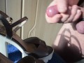 Amazing cumshot on wife's heels