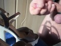 Amazing cumshot on wife's heels