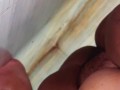 Single BBW Hot Girl After Sex She is Pee in Public Toilet - hairy Big Pussy