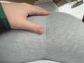 Riding and Grinding Shy Stepbro in Tight Leggings till Cum