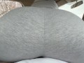 Riding and Grinding Shy Stepbro in Tight Leggings till Cum