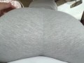 Riding and Grinding Shy Stepbro in Tight Leggings till Cum