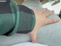 Riding and Grinding Shy Stepbro in Tight Leggings till Cum