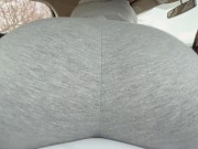 Riding and Grinding Shy Stepbro in Tight Leggings till Cum