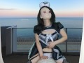 HENTAI Aibu。ベランダ。メイド。拘束されながらオナニー。