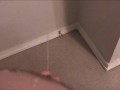 Pissing all over my bedroom carpet and wall, while fingering my Pee Hole and almost caught