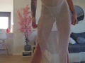 TRYONHAUL FISHNET TRANSPARENT DRESS