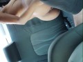 hot girl gets in my car showing her ass.