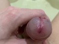 Slow cock jerk close up with cum at the end