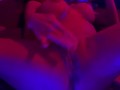 Hot Milf Lola Sky fingering pussy in neon lights