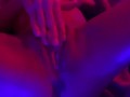 Hot Milf Lola Sky fingering pussy in neon lights
