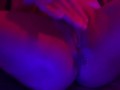 Hot Milf Lola Sky fingering pussy in neon lights