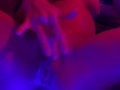 Hot Milf Lola Sky fingering pussy in neon lights