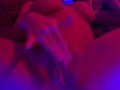 Hot Milf Lola Sky fingering pussy in neon lights