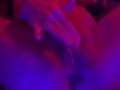 Hot Milf Lola Sky fingering pussy in neon lights