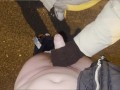 hot HANDJOB with FABRIC GLOVES – CUM on the ASPHALT🧤💦